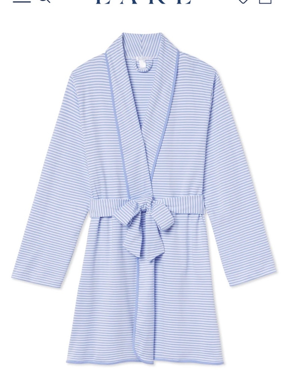LAKE Pima Short Robe in Hydrangea size small